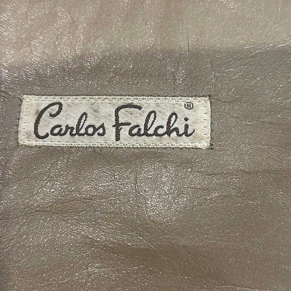 CARLOS FALCHI MULTI  SKIN BAG IN BROWNS AND BRONZE AND GREEN VINTAGE